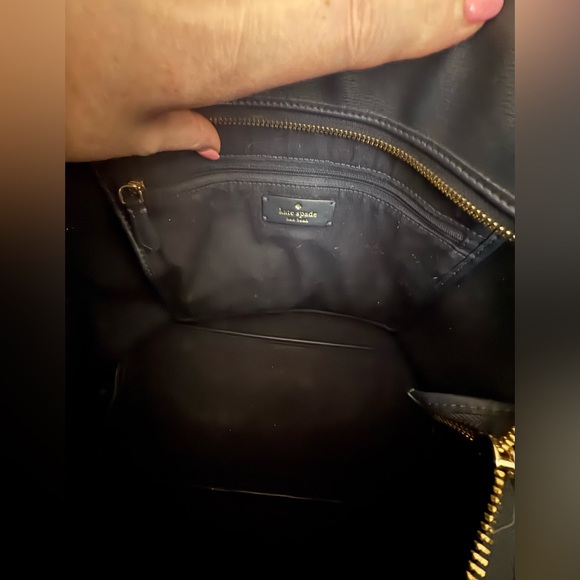 🍎RARE Kate Spade Navy Purse with pink, red, and off white apples🍎 - Picture 12 of 14